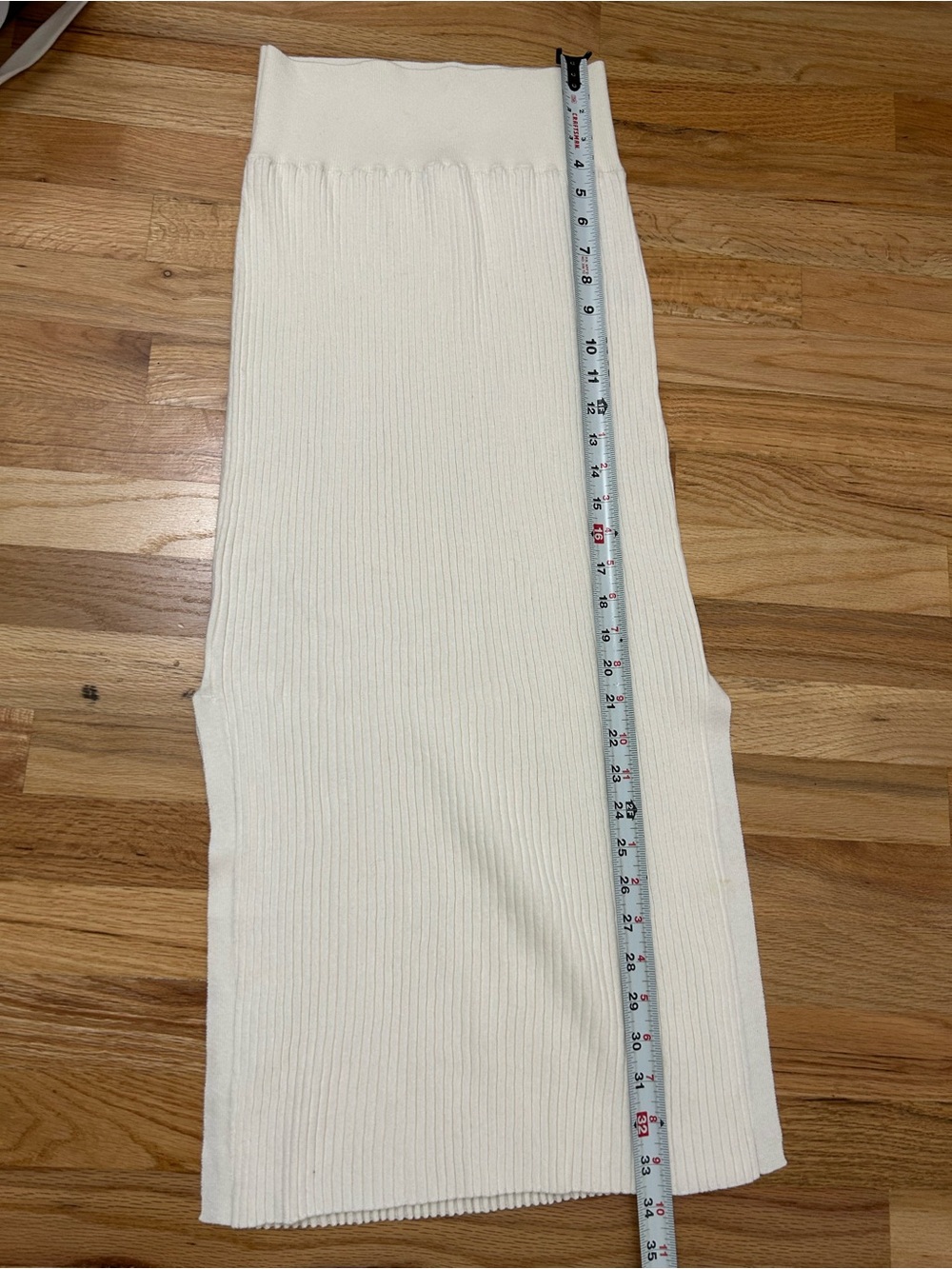 Named cashmere Cream Ribbed Knit Pencil Midi Skirt small - Picture 7 of 8